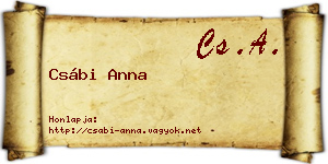 Csábi Anna névjegykártya