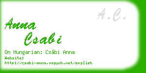 anna csabi business card